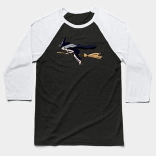 Witch Flying on Broomstick at High Speed Baseball T-Shirt